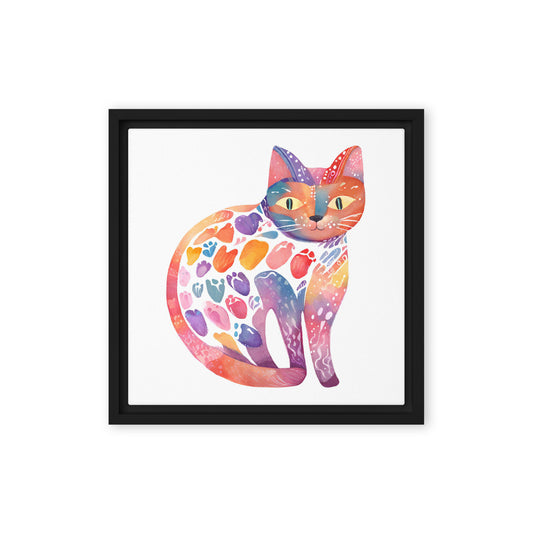 Meaw in colors - Framed canvas