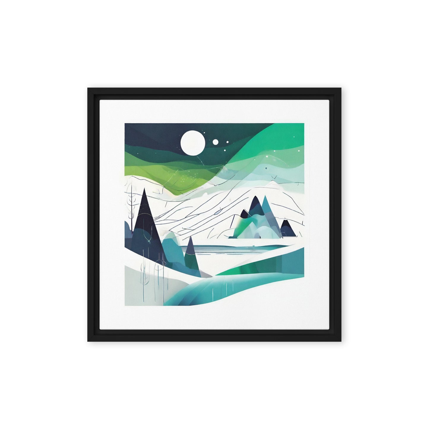 Northern lights - Framed canvas