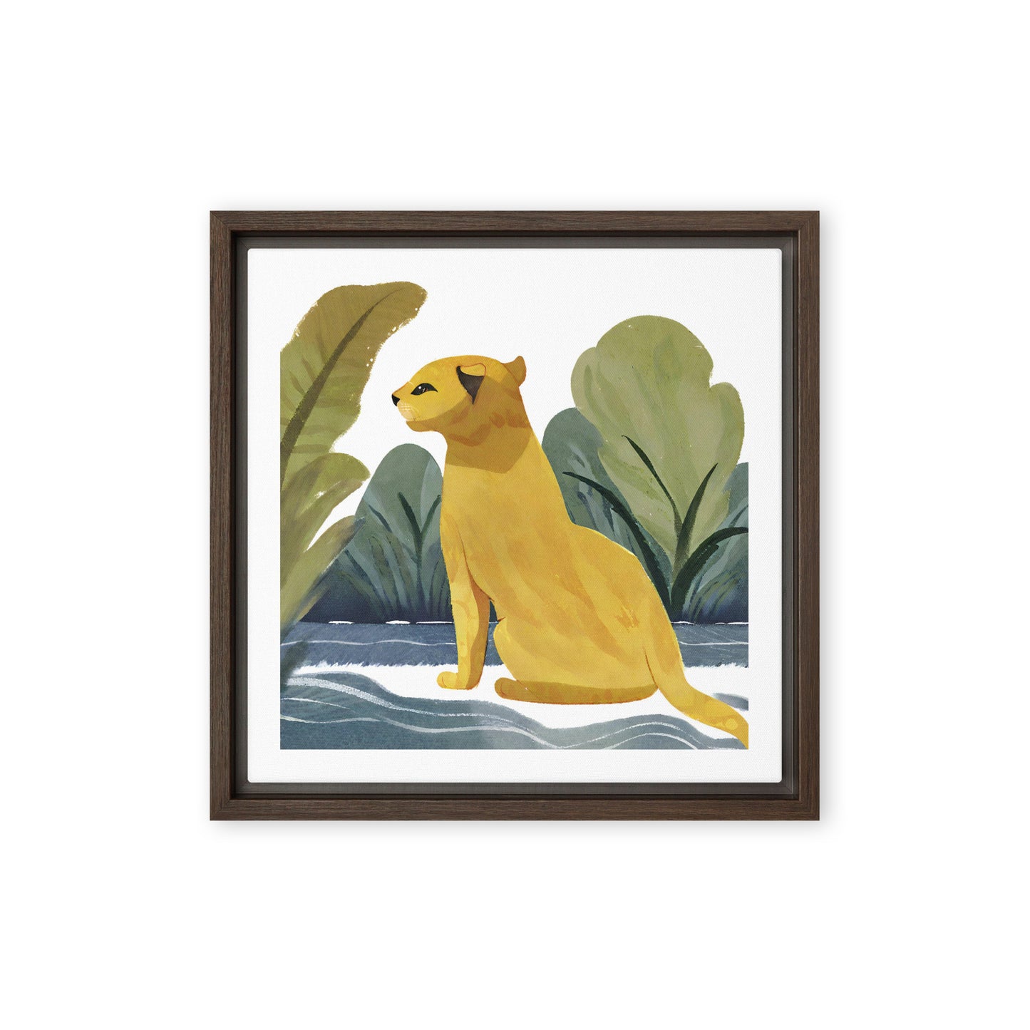 The yellow Panther - Framed canvas