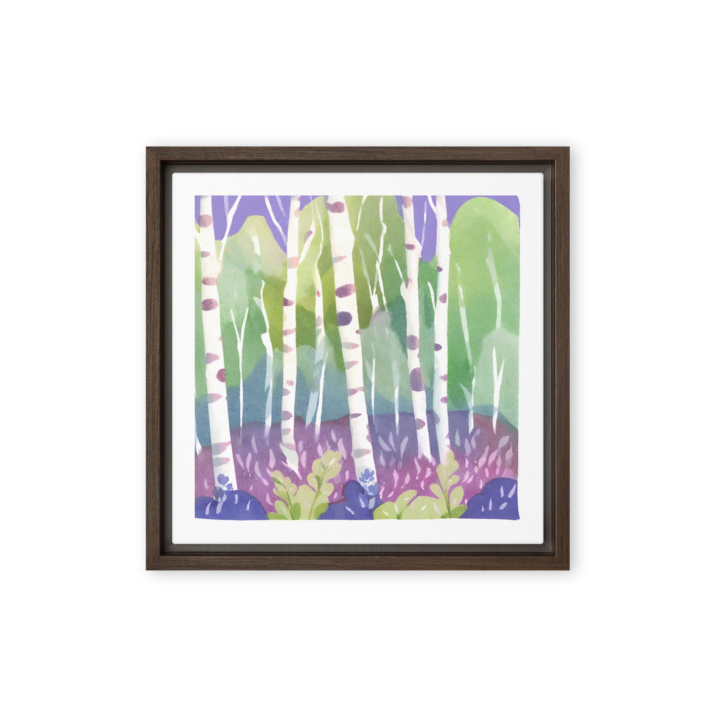 Birch and blueberries meeting - Framed canvas