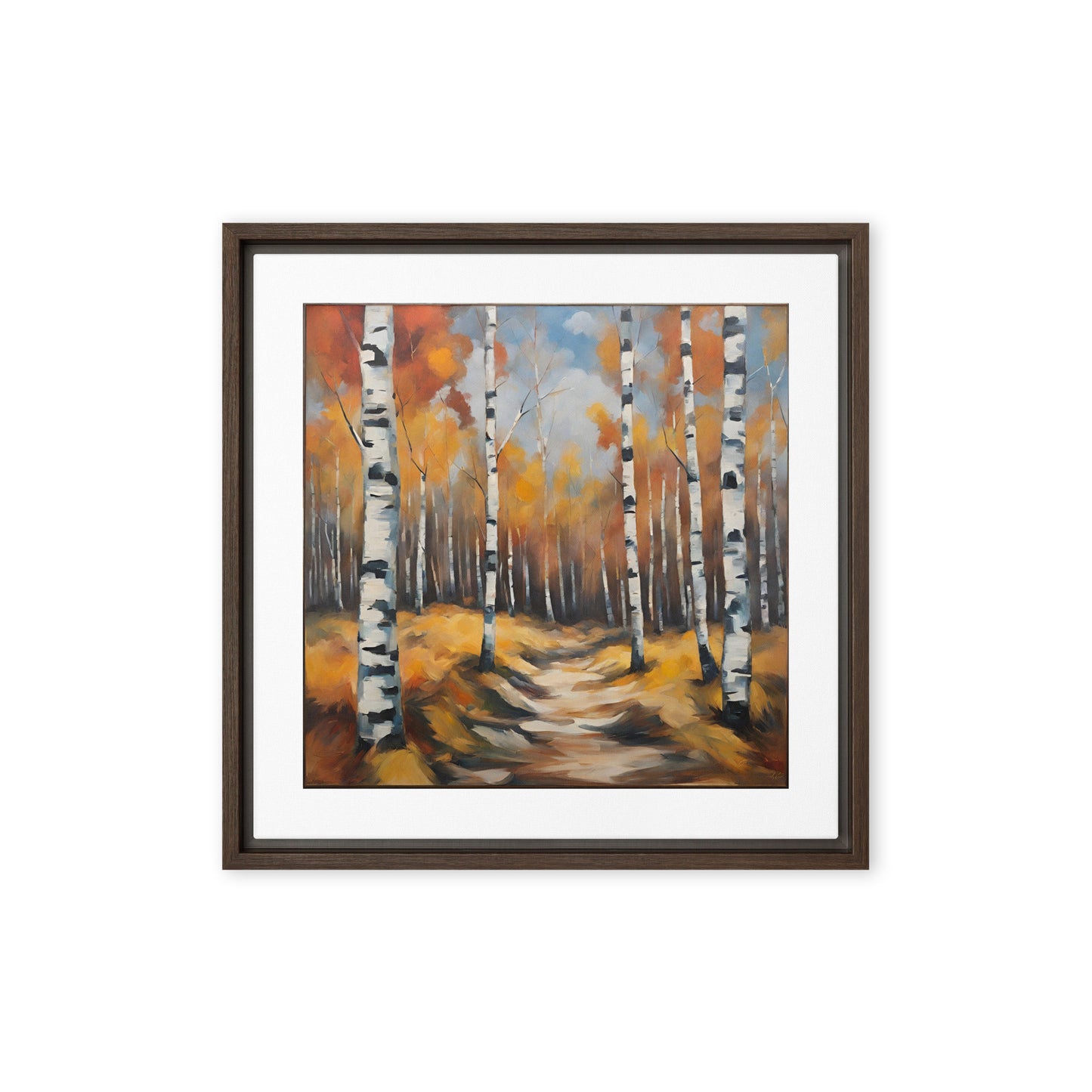 Birch way - Framed canvas