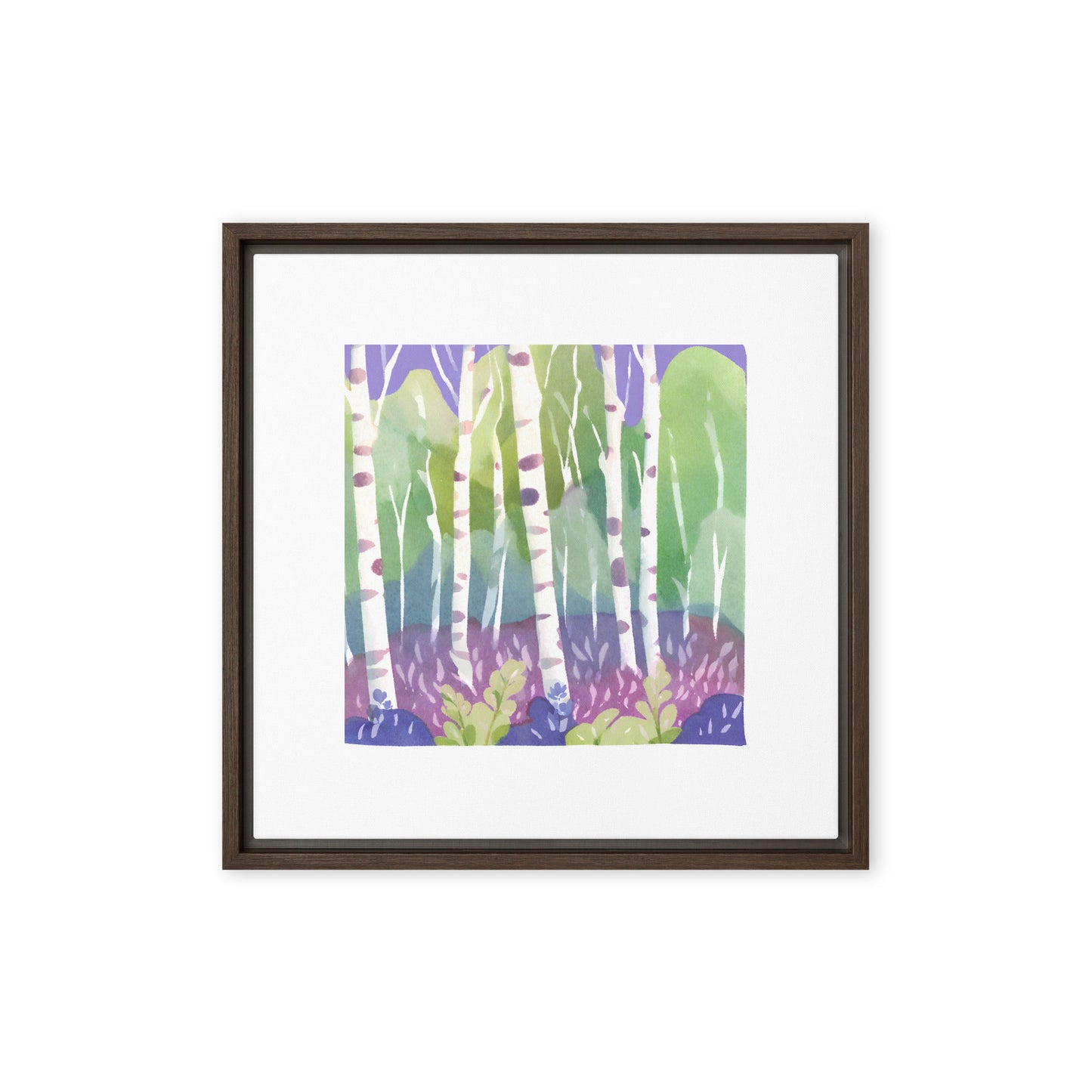 Birch and blueberries meeting - Framed canvas
