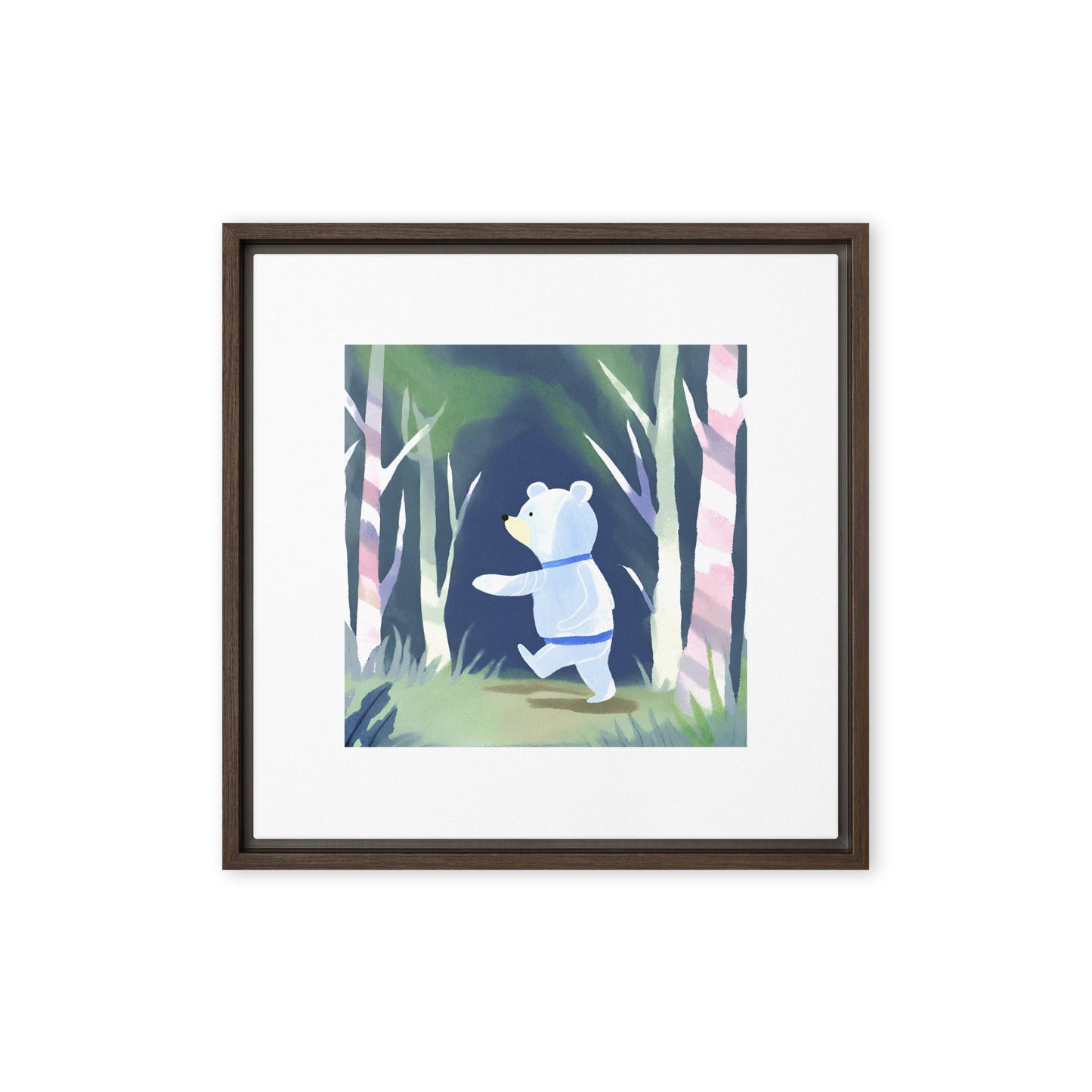 The sleepwalking bear - Framed canvas