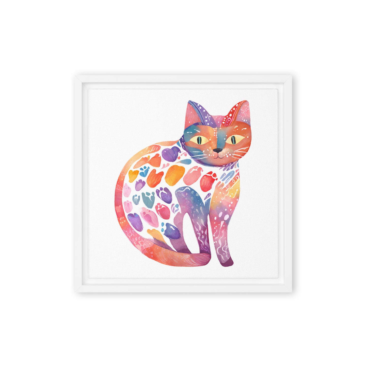 Meaw in colors - Framed canvas