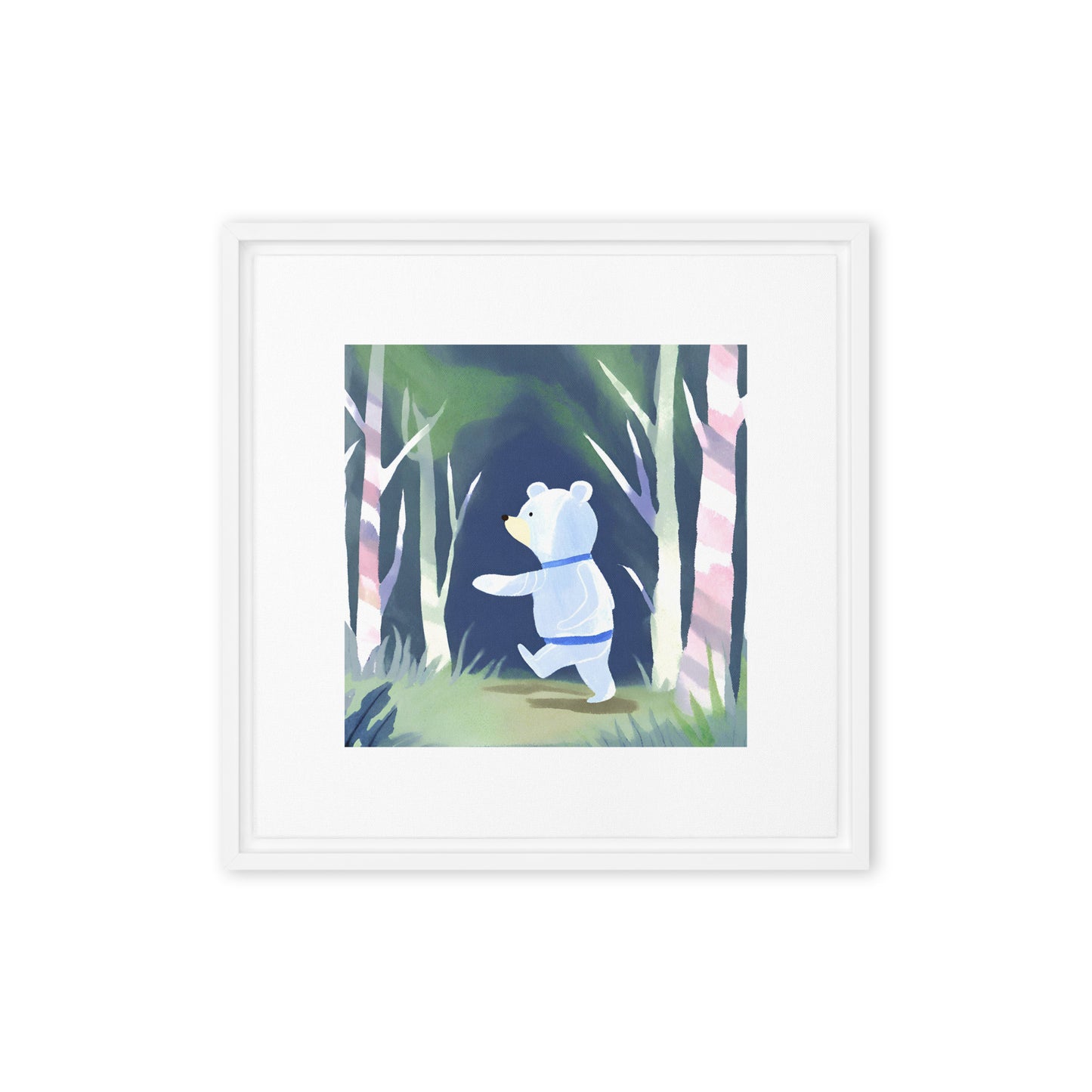 The sleepwalking bear - Framed canvas